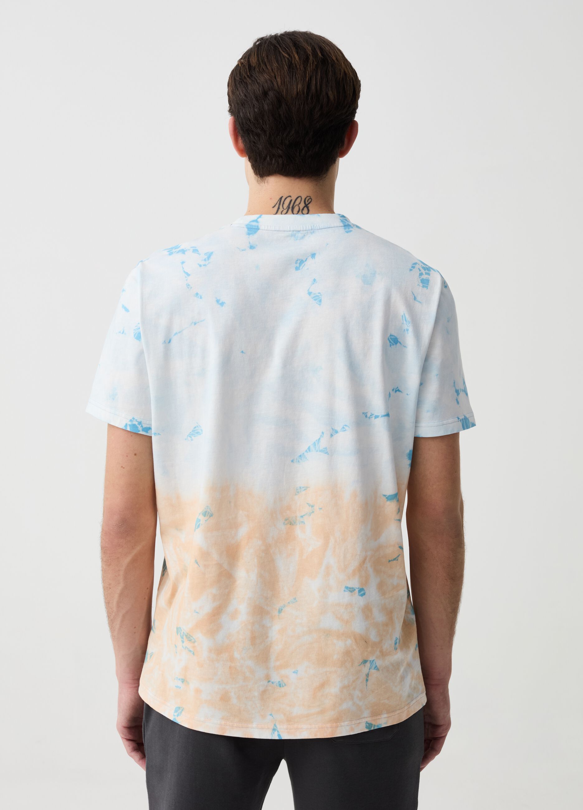 Tie-dye T-shirt with print