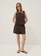 Brown regular-fit shorts in a viscose, cotton and linen blend_1