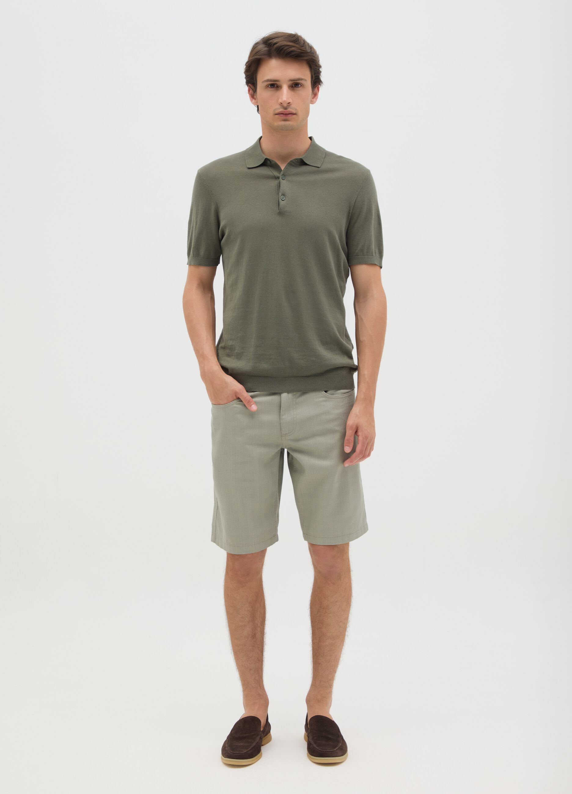 Men's Green Regular Fit Pure Cotton Shorts