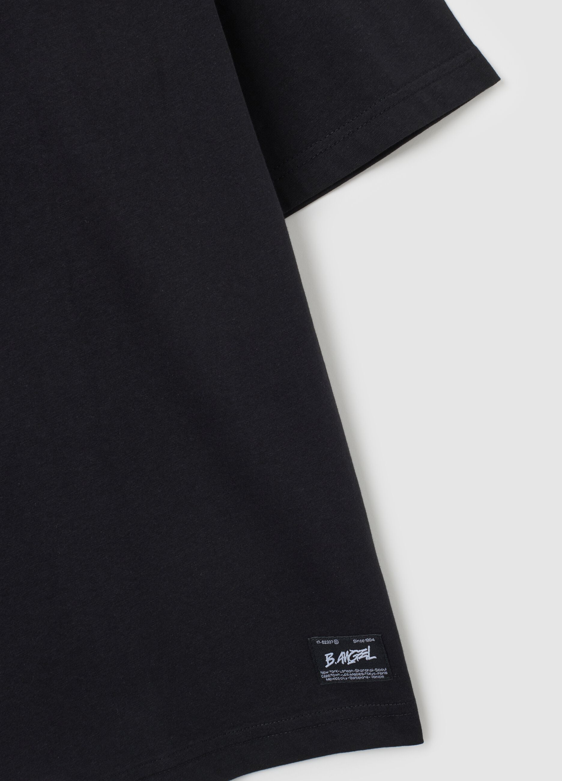 Black pure cotton boxy fit T-shirt