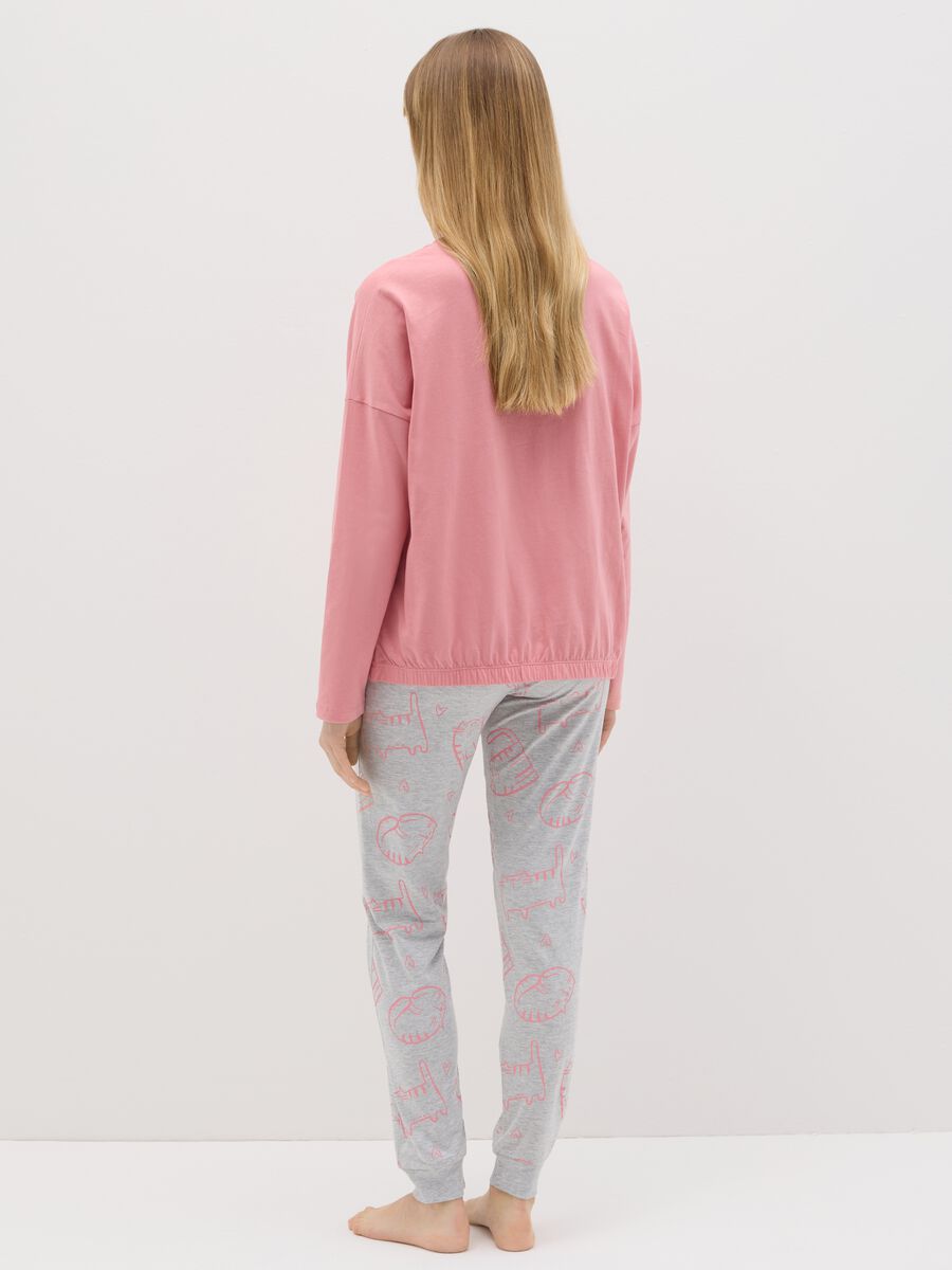 Long pyjamas in jersey with cats print_2