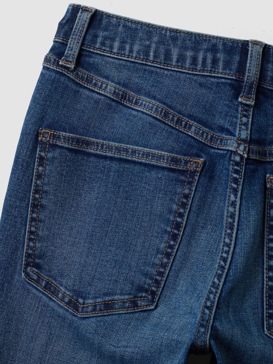 Jeans flare blu in cotone elasticizzato_5