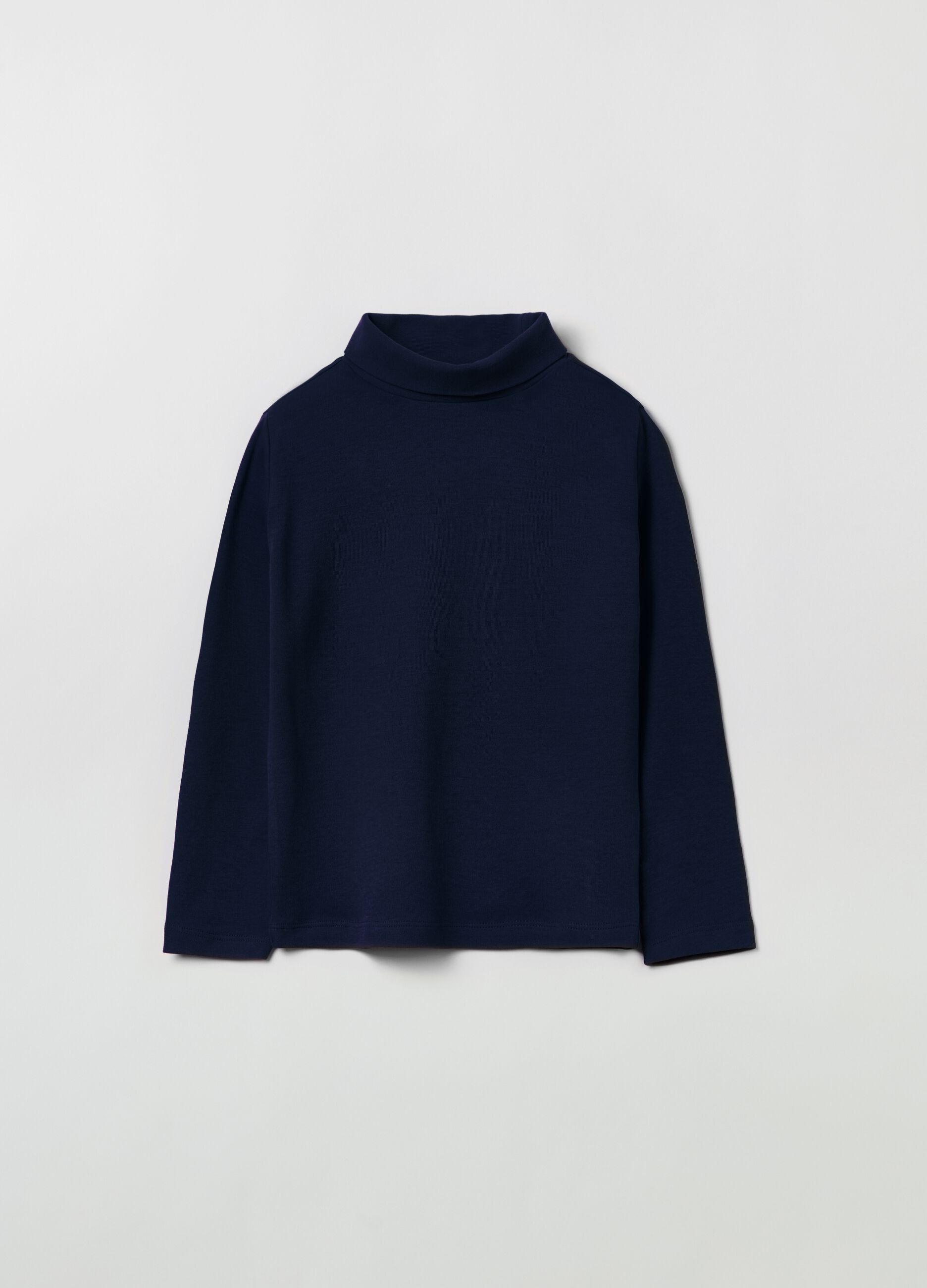 T-shirt a maniche lunghe con collo alto_0