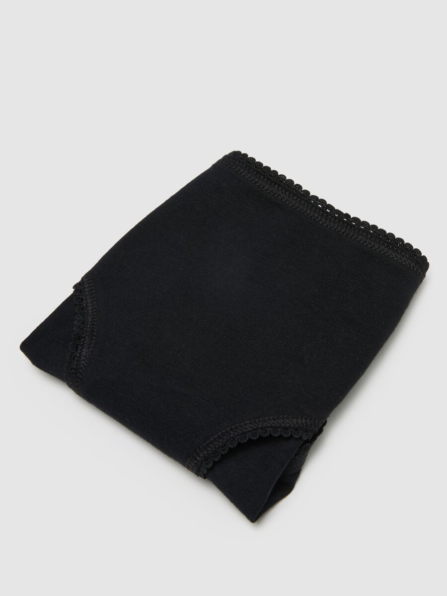 Girl's black cotton stretch regular fit panties_3