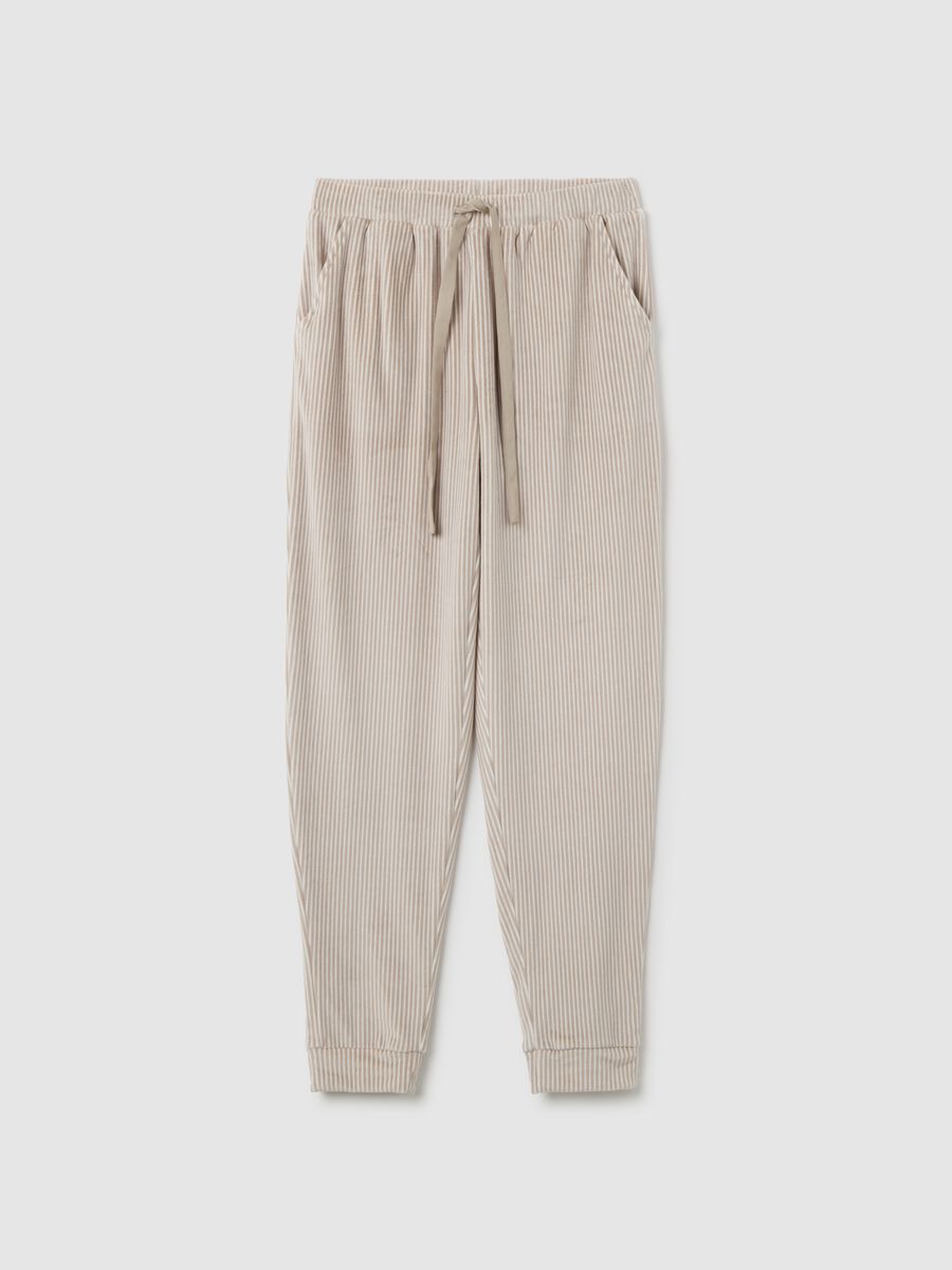 Pantaloni da pigiama beige regolabile in vita_4