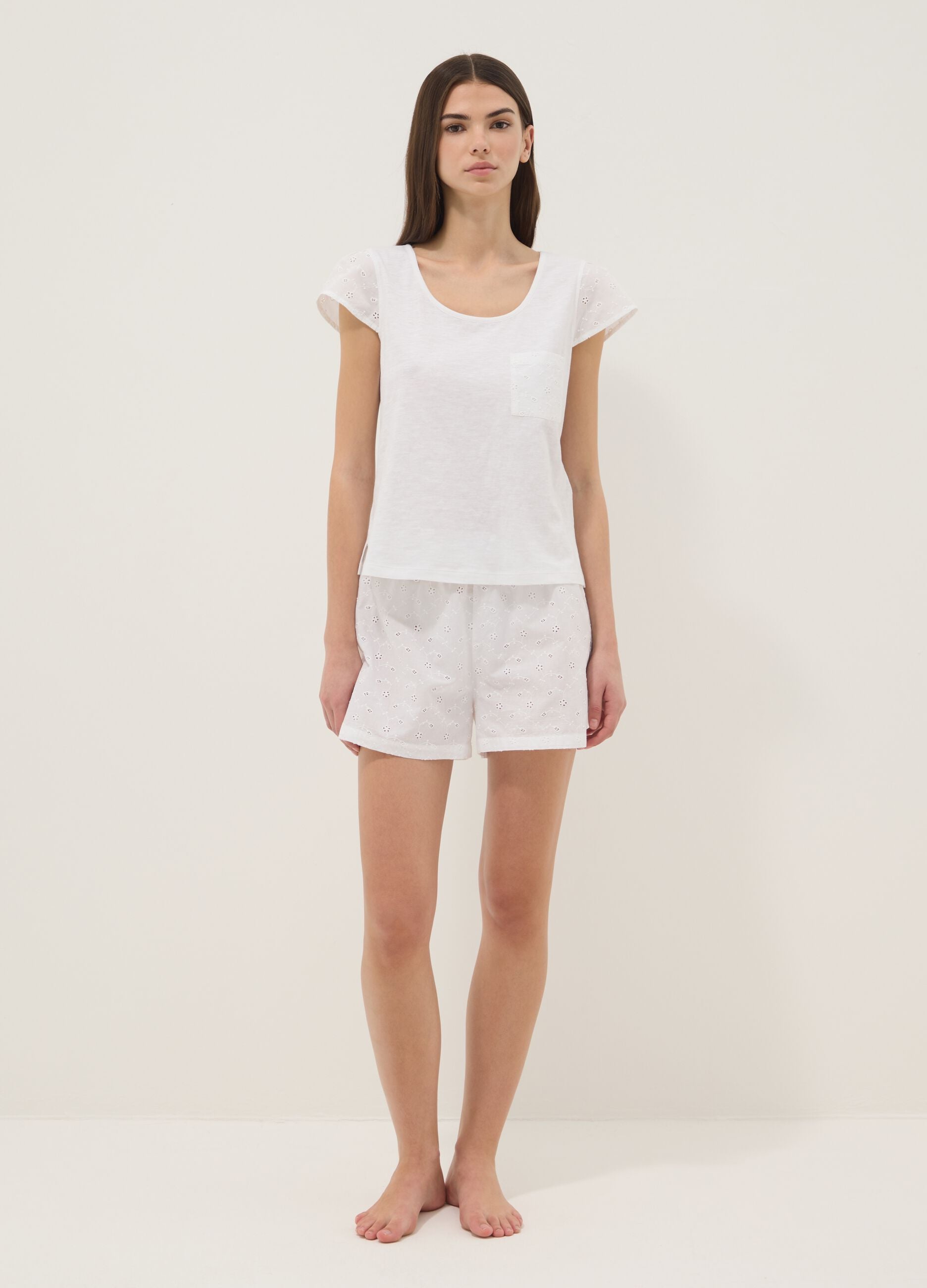 White organic cotton pyjama set