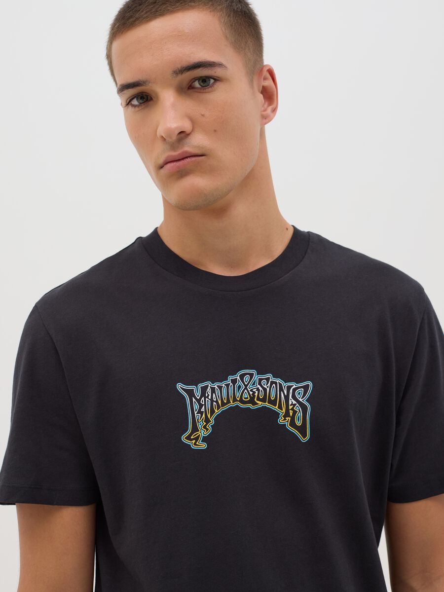 Black T-shirt in pure cotton Maui & Sons licensed_3