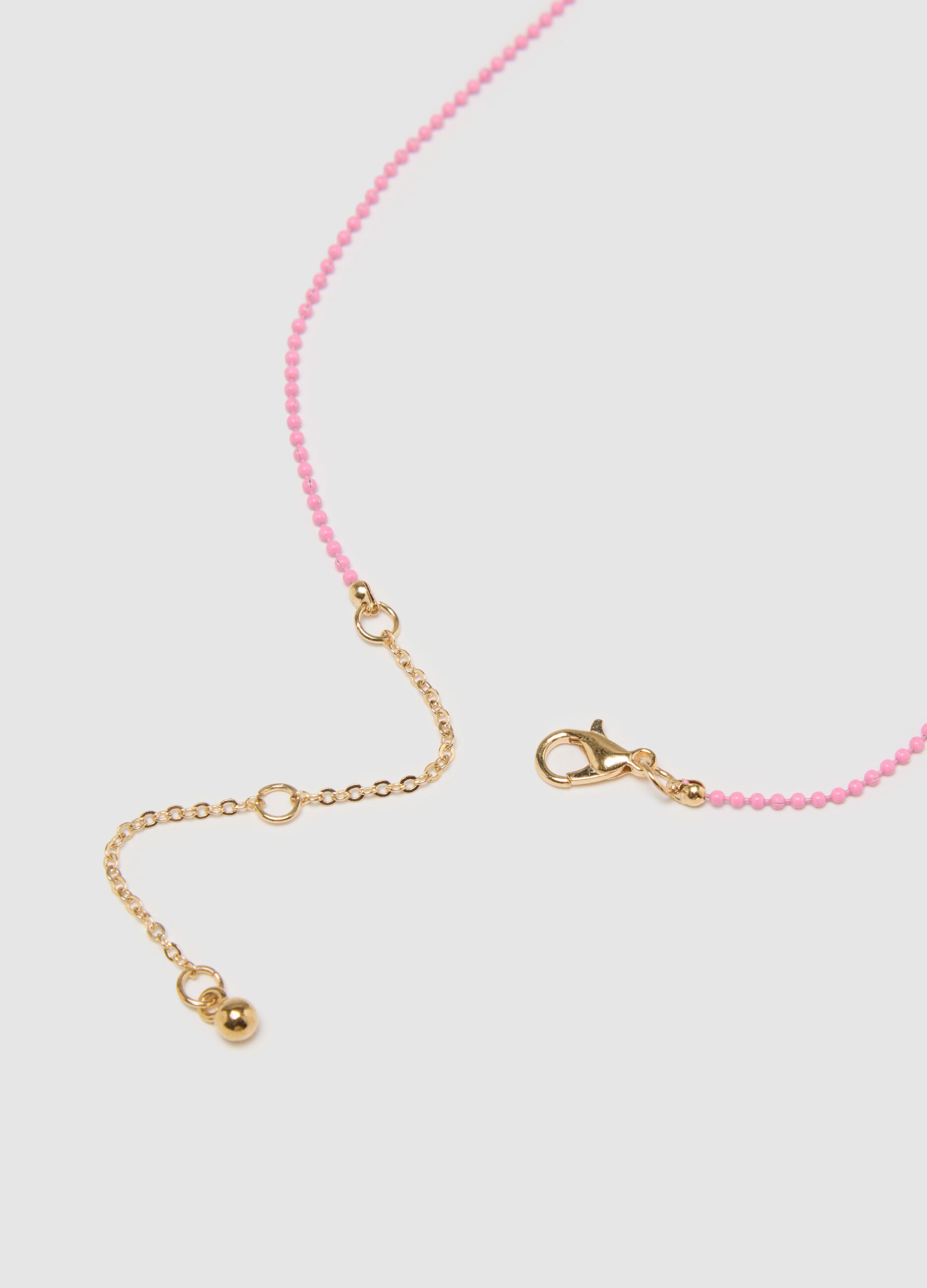 Multi-coloured brass girl’s necklace with charms