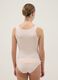 Beige regular fit stretch cotton vest with lace trim_2