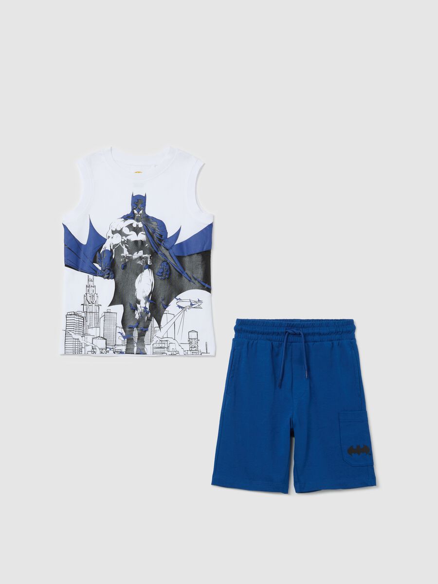 White and blue jogging set with Batman print_0
