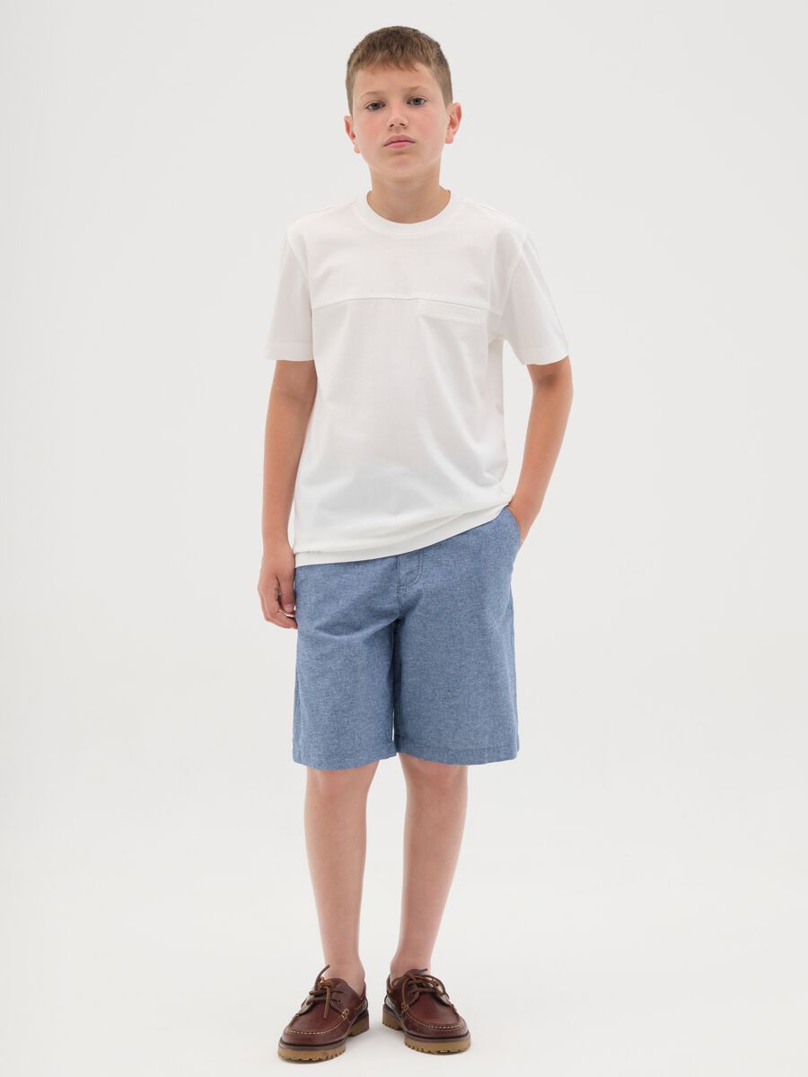 Boys' blue denim shorts, regular fit_1