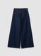 Blue pure cotton wide-leg jeans_5
