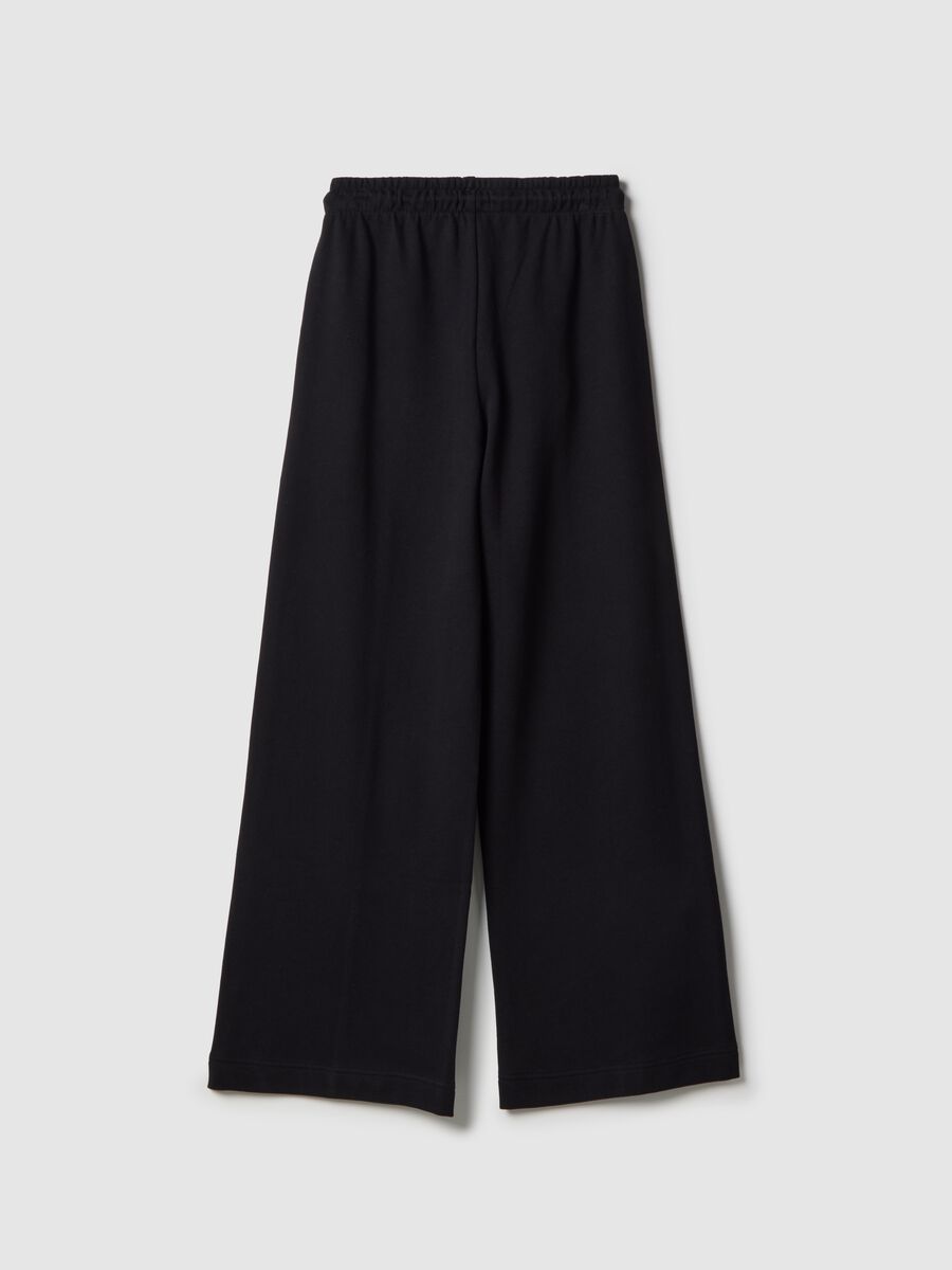 Girls' Black Culotte Trousers in Pure Cotton_1