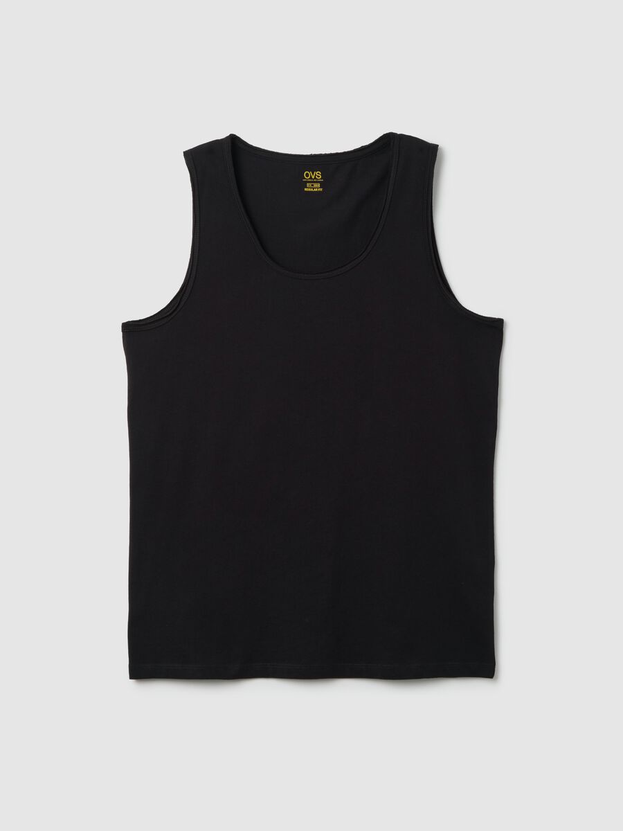 Men's pure cotton black regular fit vest_4