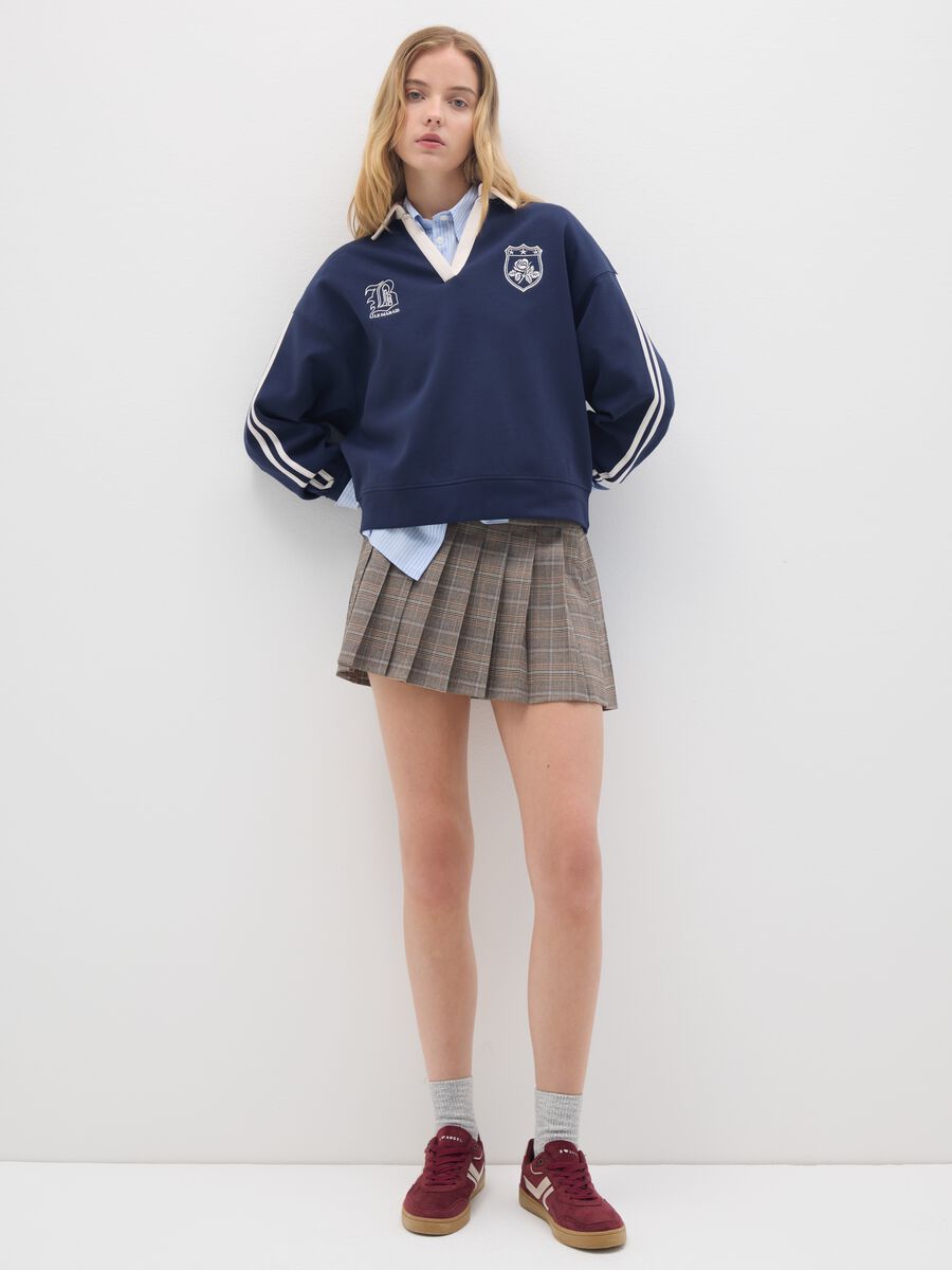 Blue regular fit cotton blend sweatshirt_2