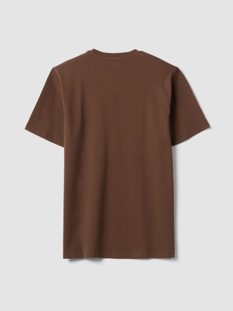 Brown regular-fit T-shirt in pure organic cotton jersey_1