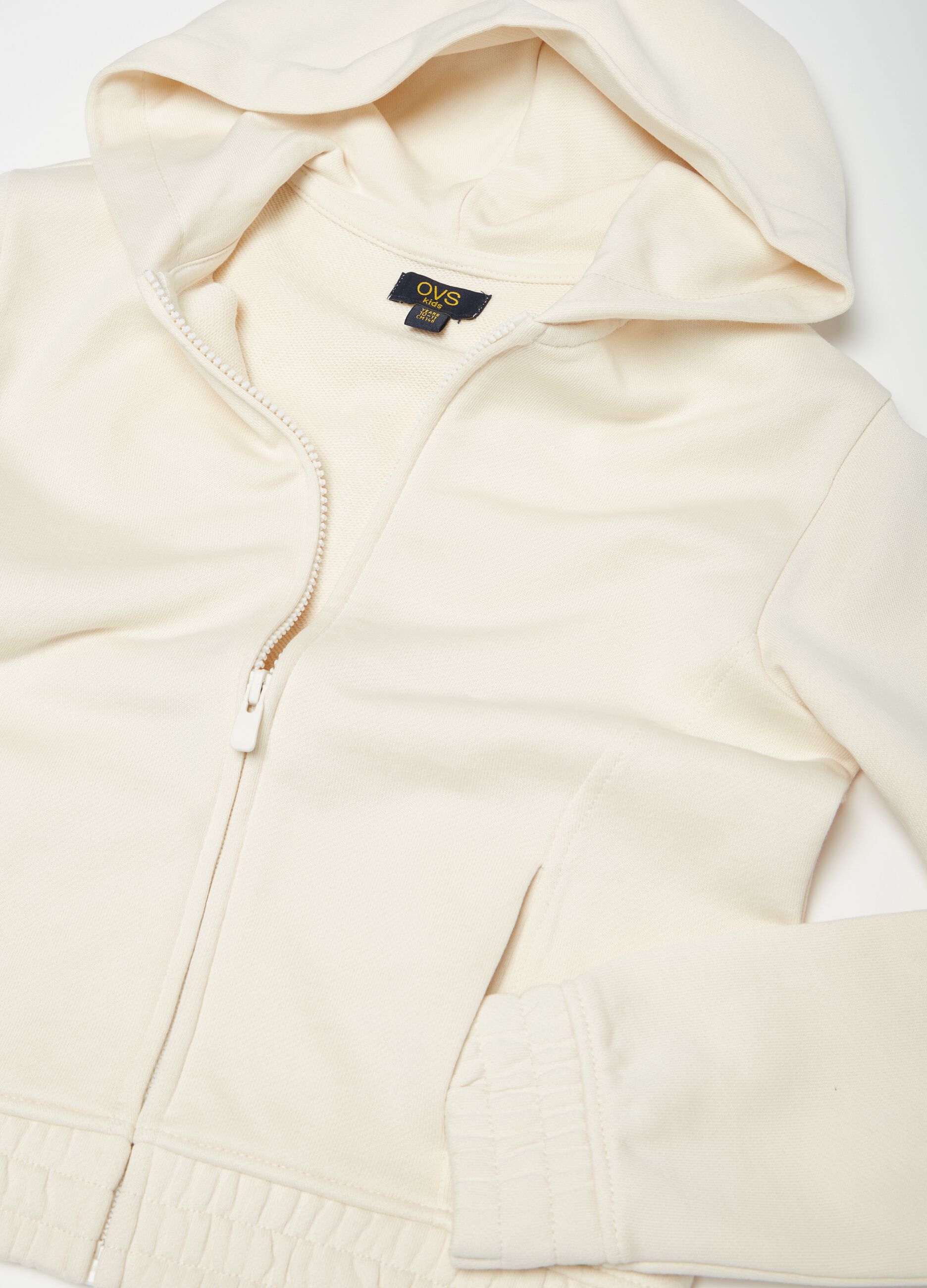 Essential organic cotton full-zip sweatshirt with hood