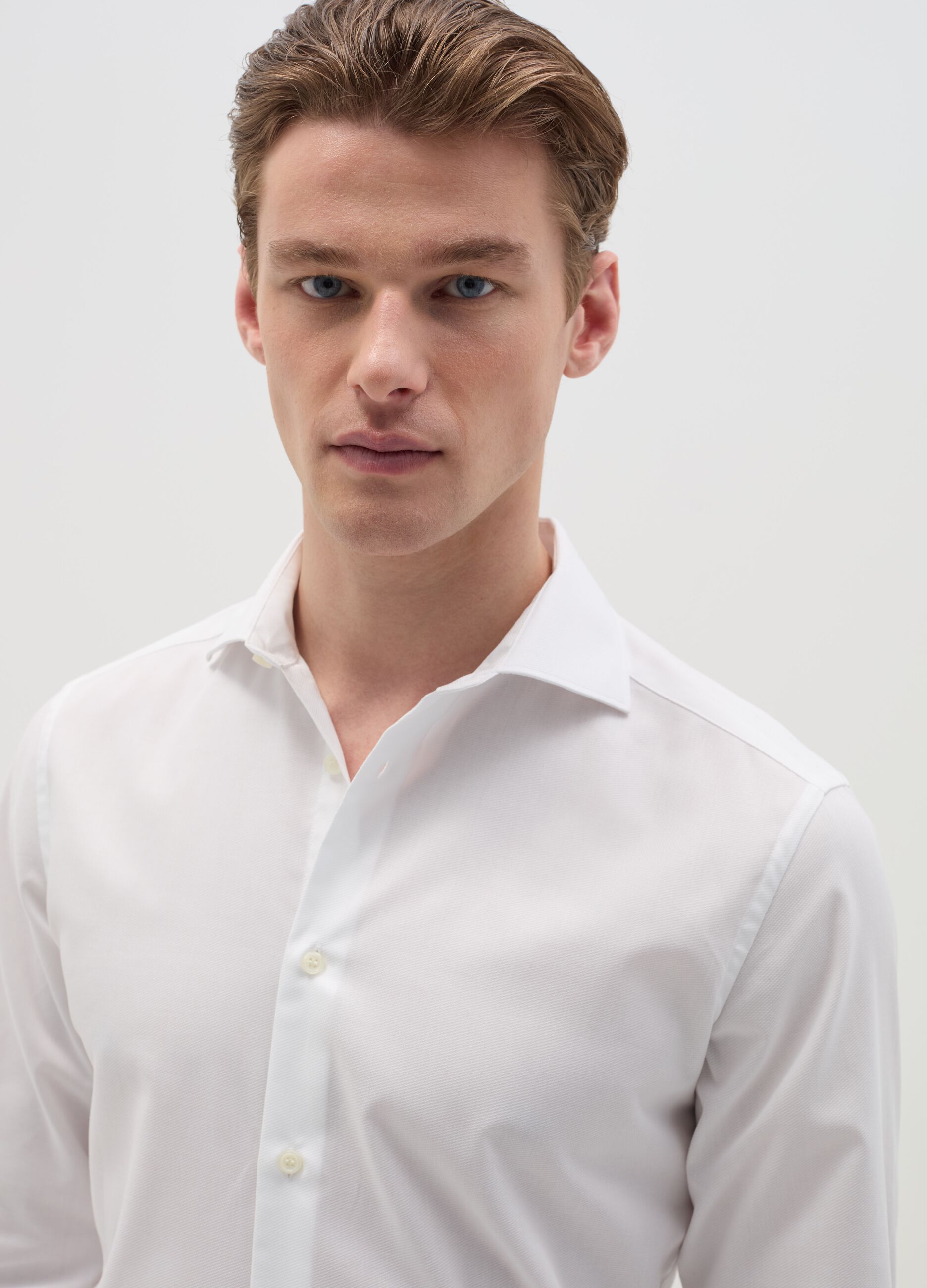 Camicia slim fit in cotone easy iron