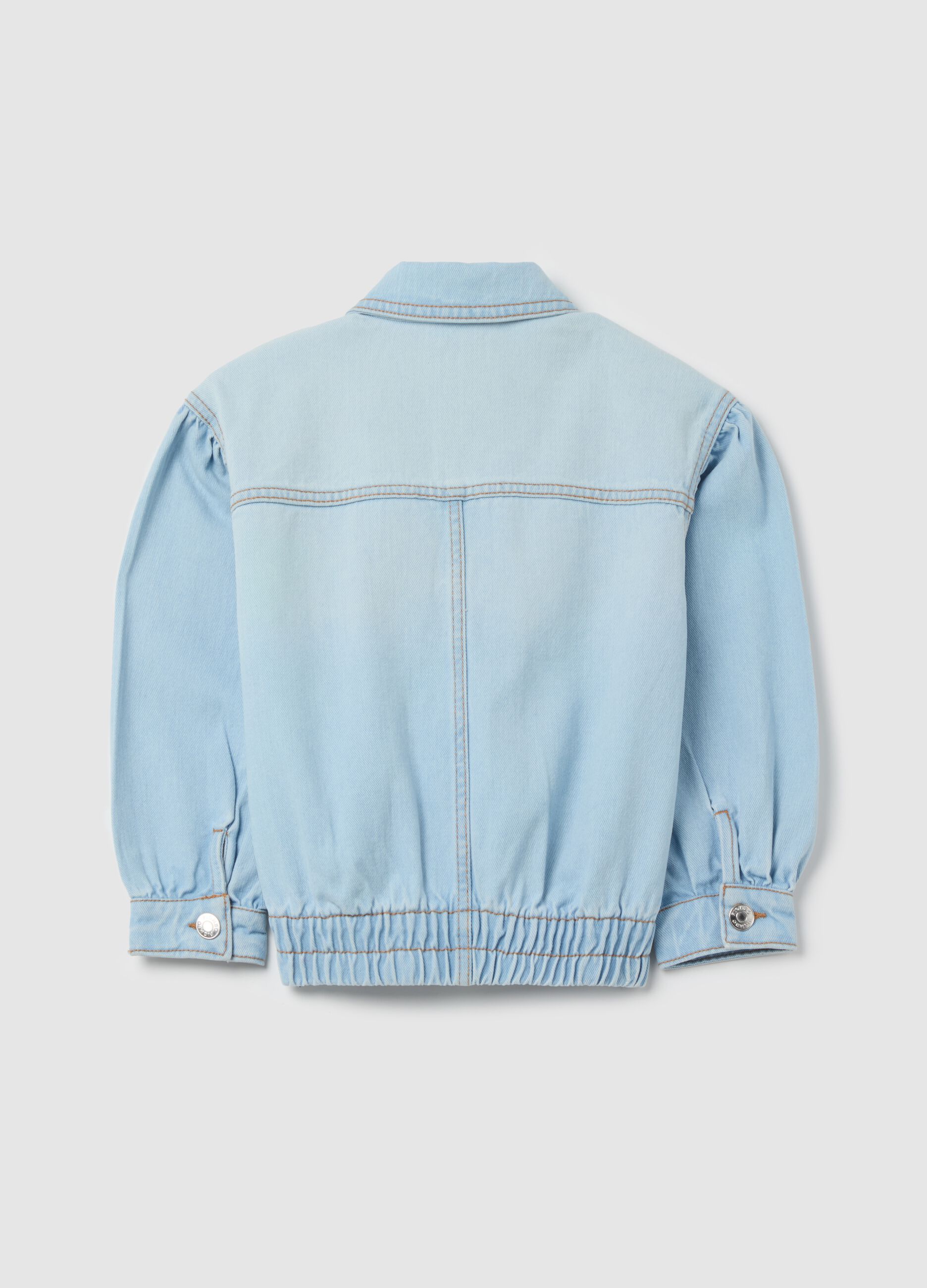 Denim jacket with pockets and logo embroidery