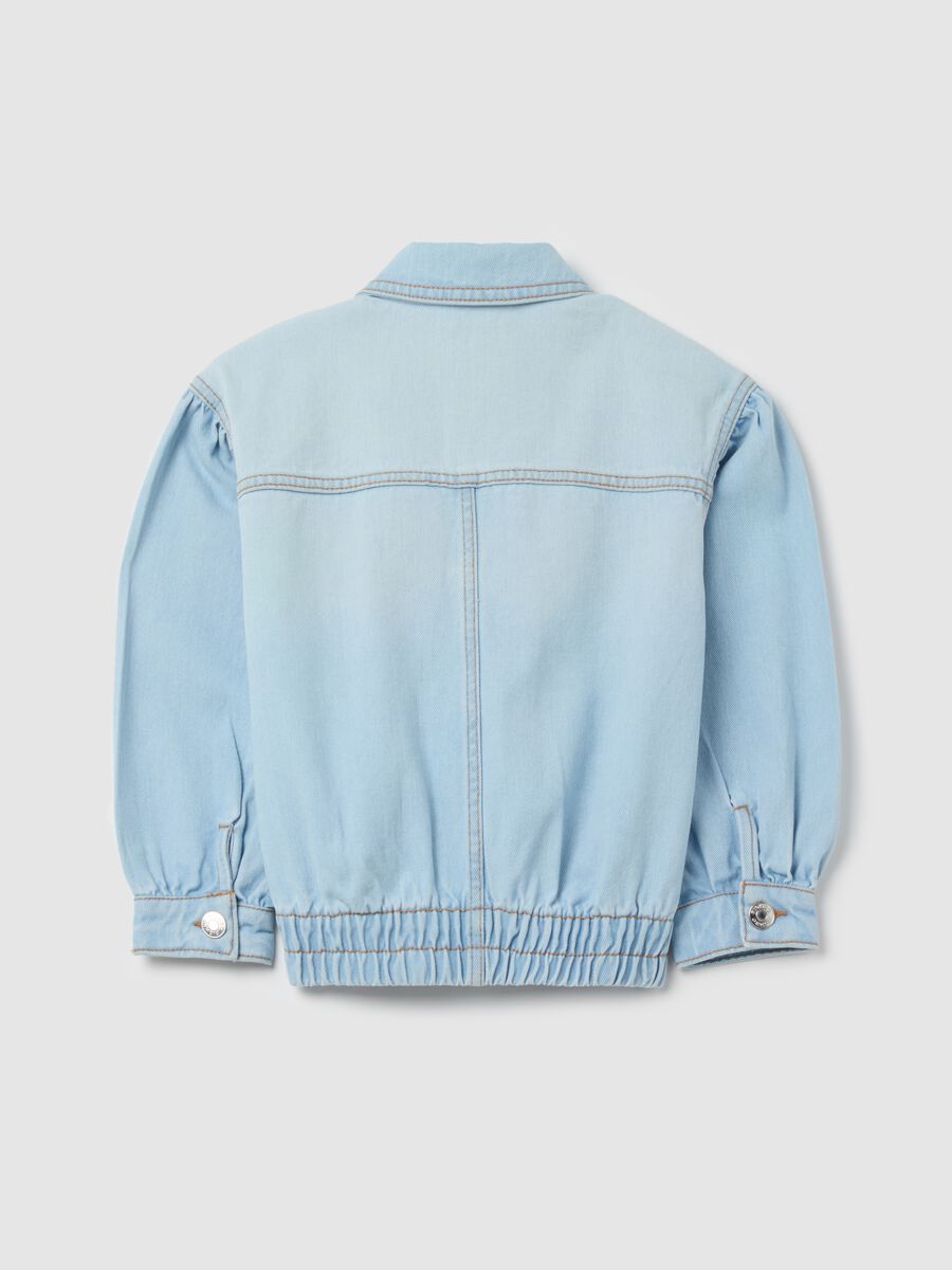 Denim jacket with pockets and logo embroidery_4