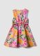 Multicoloured pure cotton dress with floral print_1