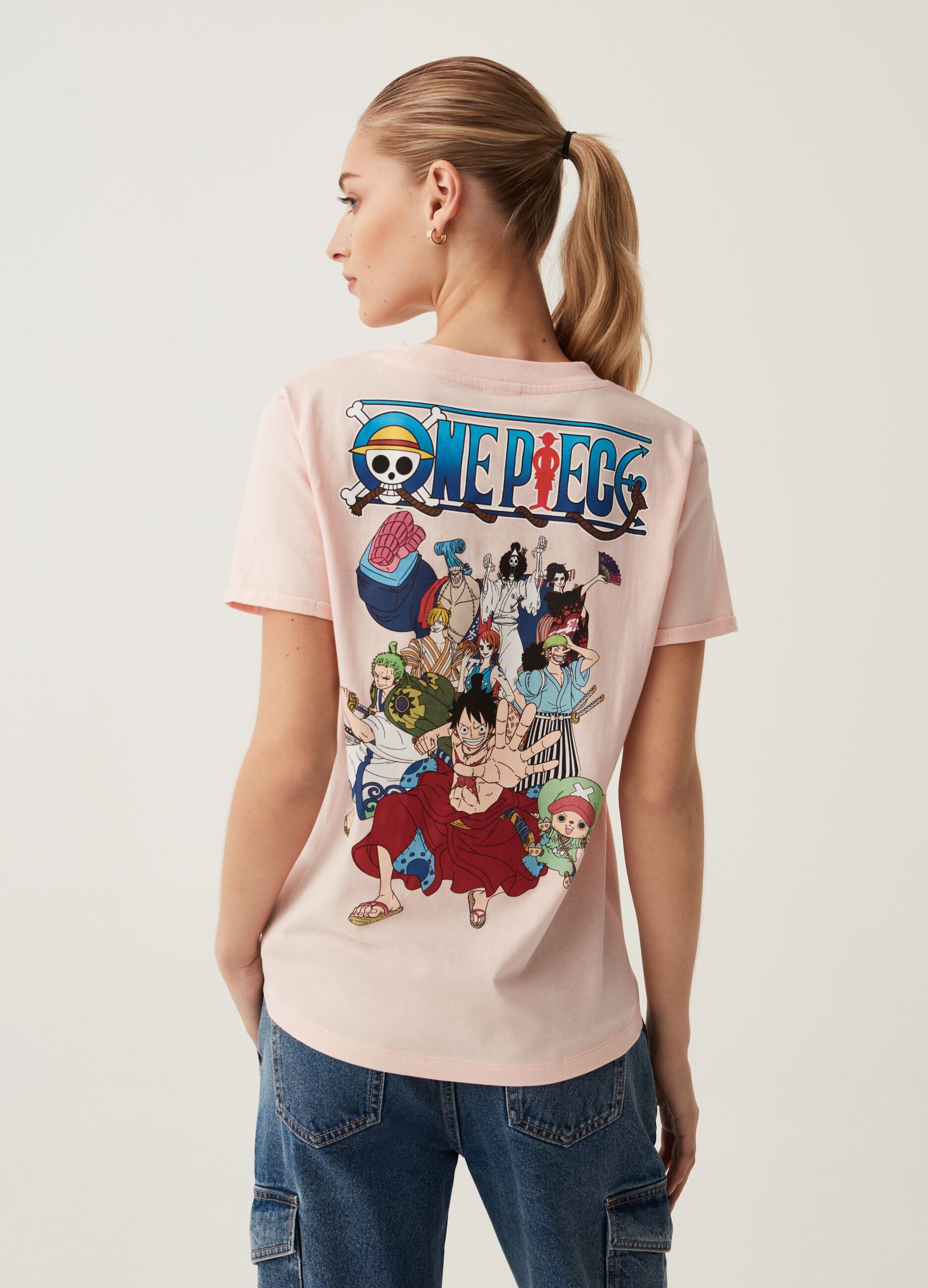 T shirt in cotone con stampa One Piece