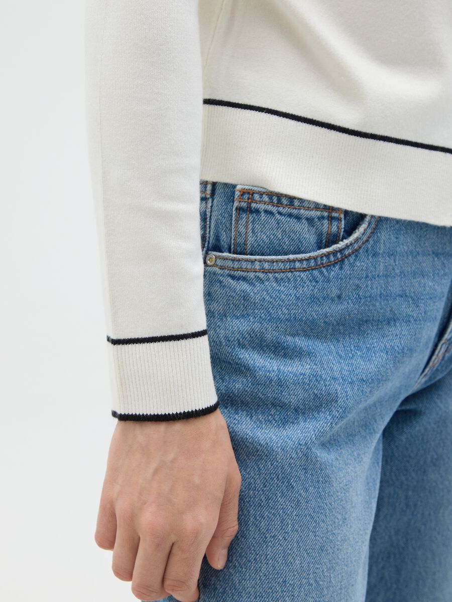 White viscose blend cardigan regular fit_2
