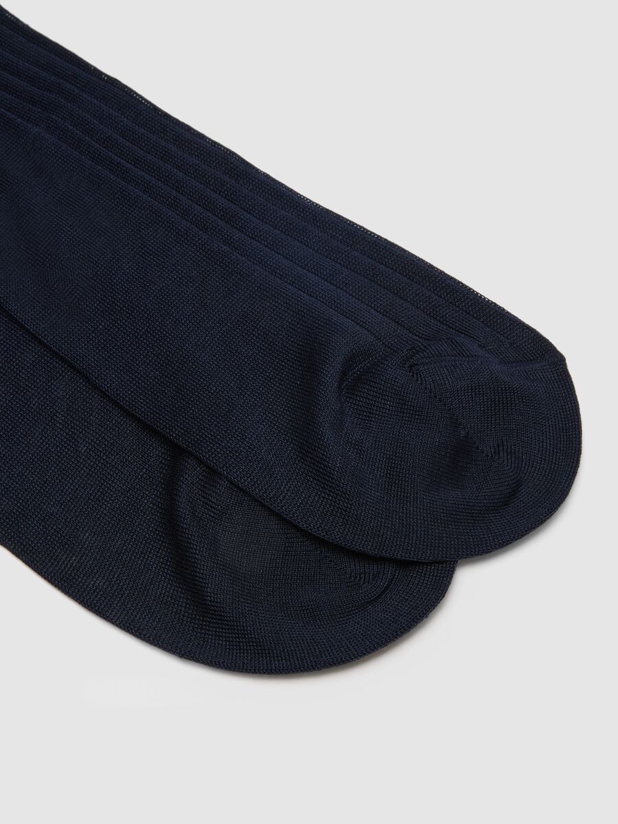 Two-pack long blue cotton socks_2