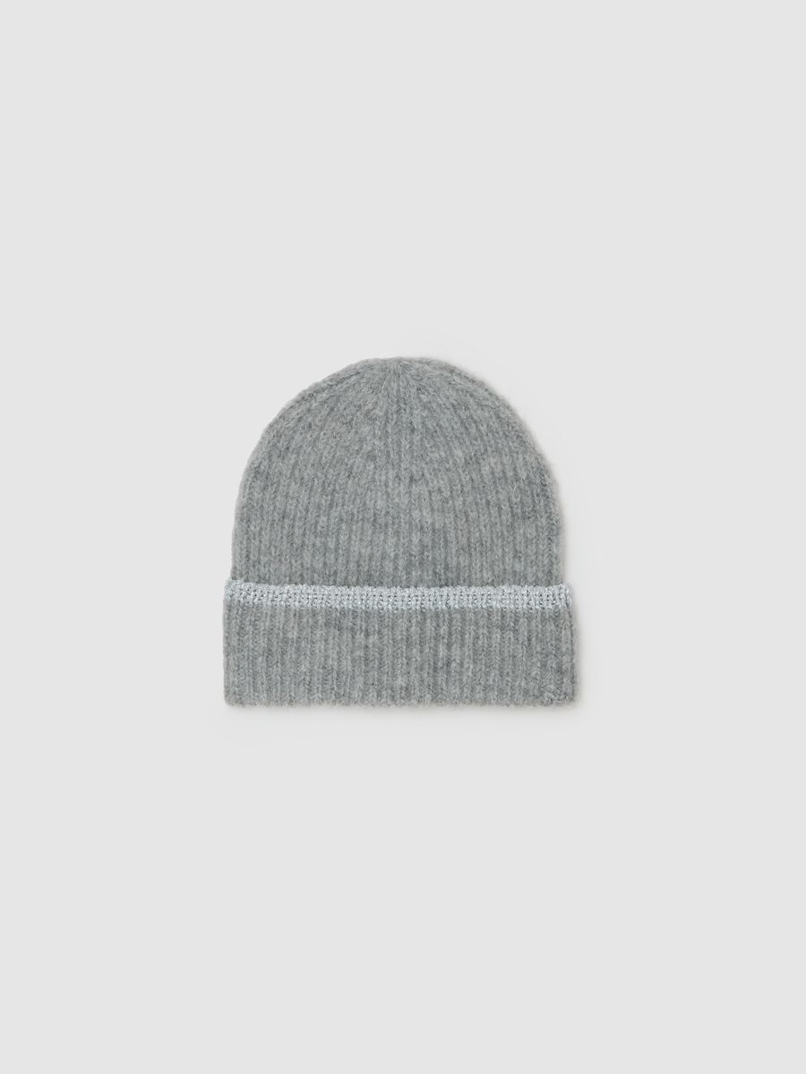 Hat with fold and lurex trim_0