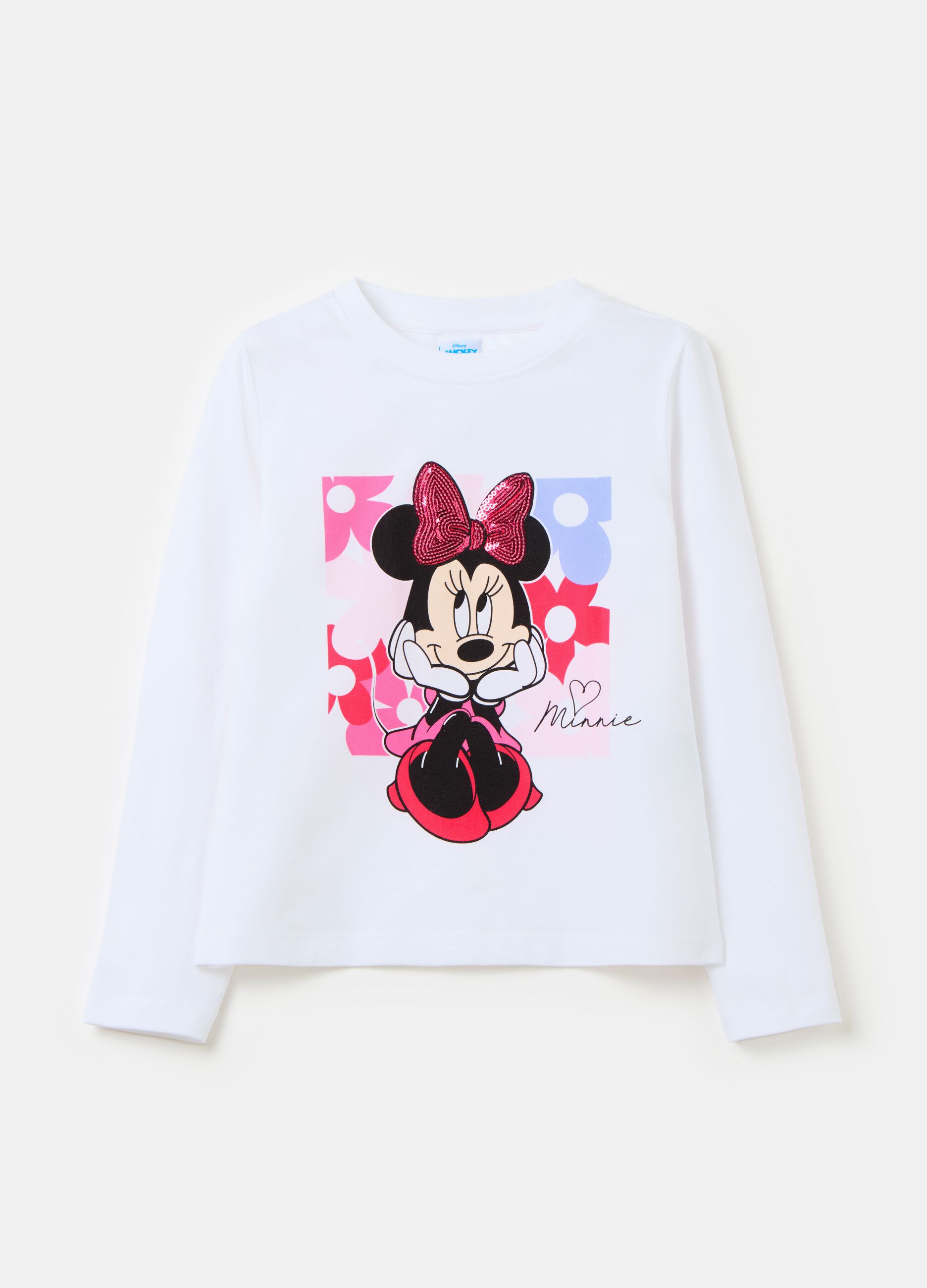 T-shirt maniche lunghe con stampa Minnie