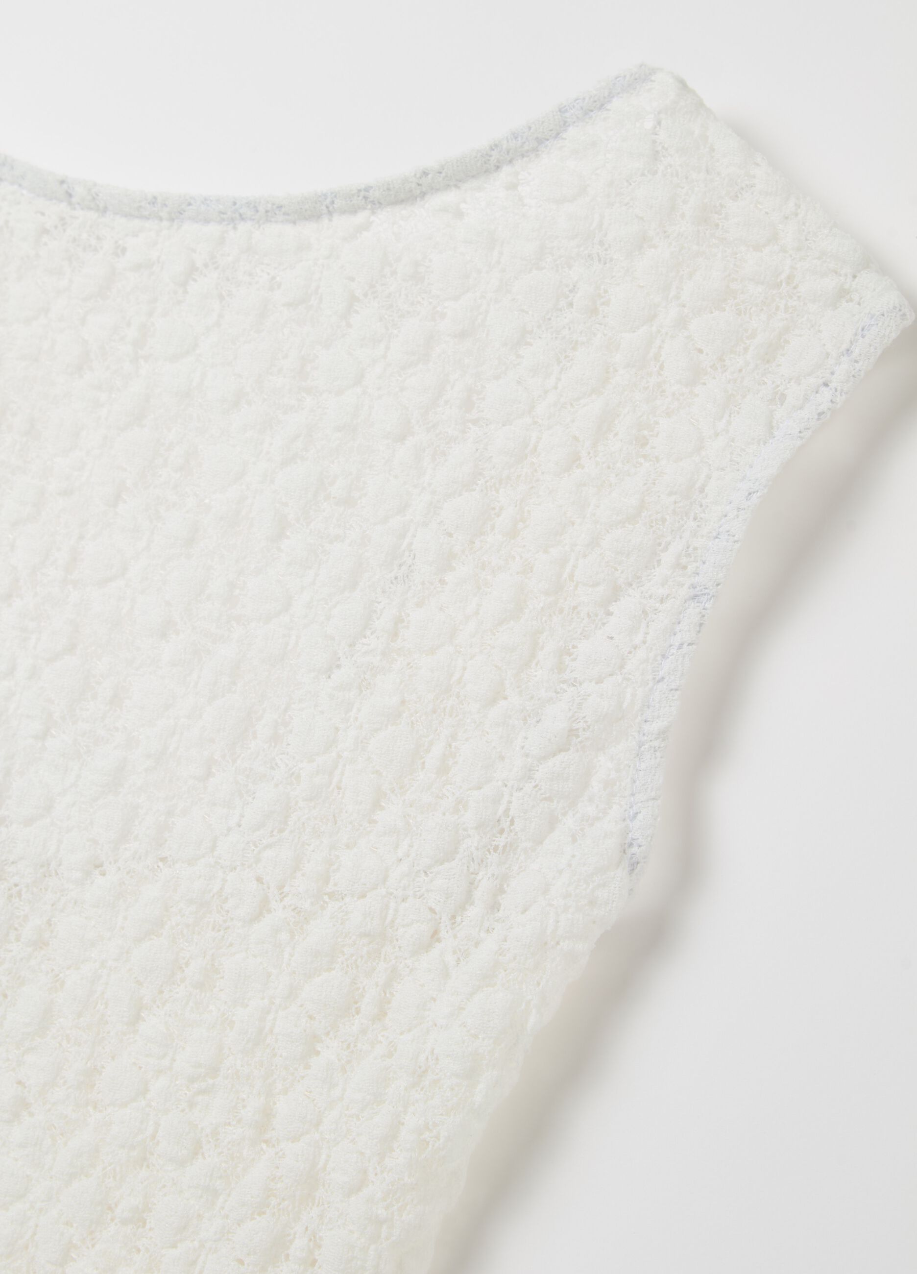 Lace-effect sleeveless top