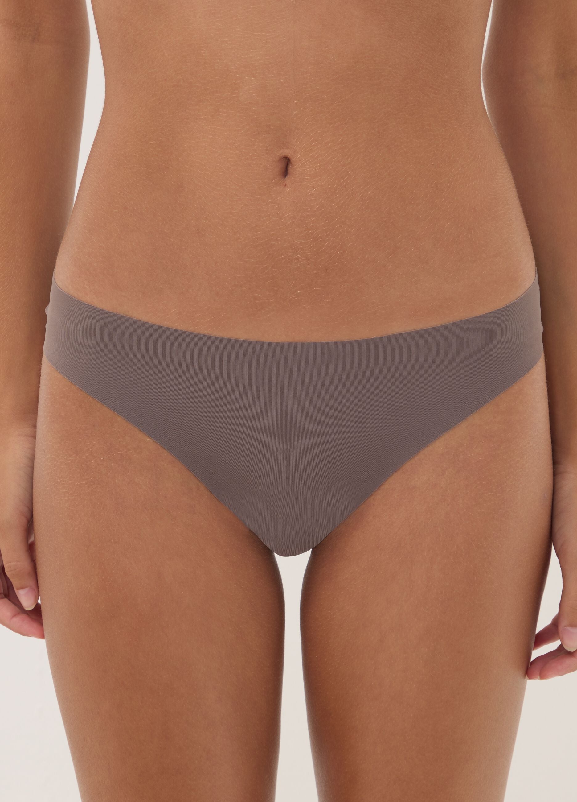 Grey stretch microfibre briefs