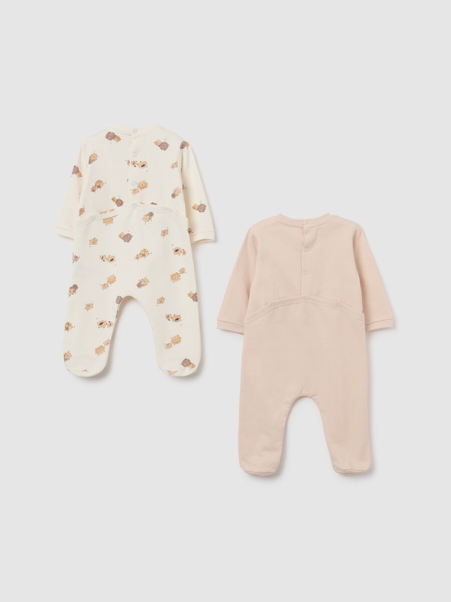 Twin pack newborn rompers in pure cotton multicolour_1