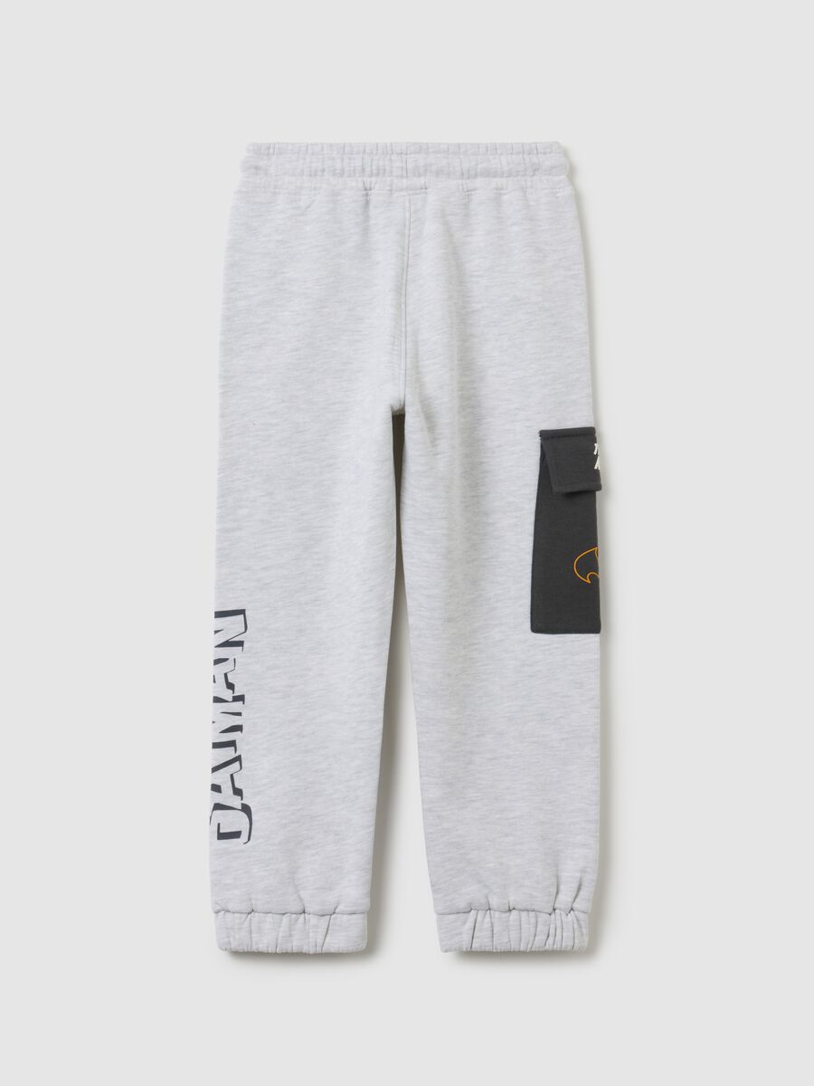 Grey cotton blend children's trousers regular fit_1