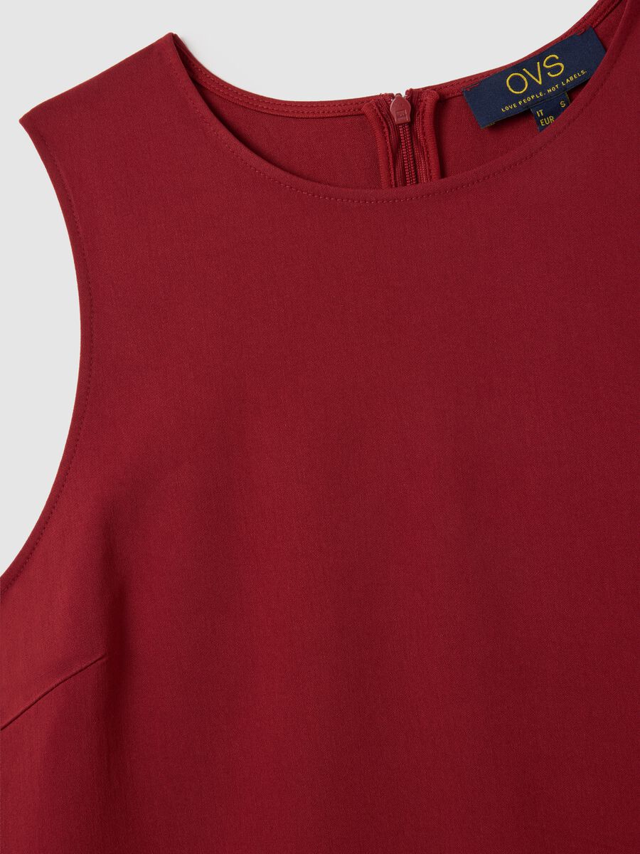 Red viscose blend women's dress_5