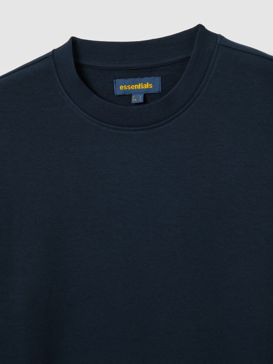 Felpa in misto cotone blu regular fit_1
