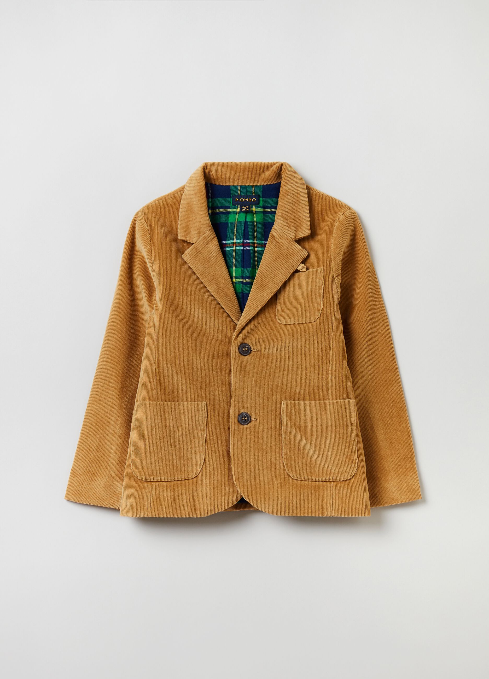 Giacca monopetto in corduroy_0