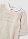 Baby bodysuit in pure beige cotton with collar_3