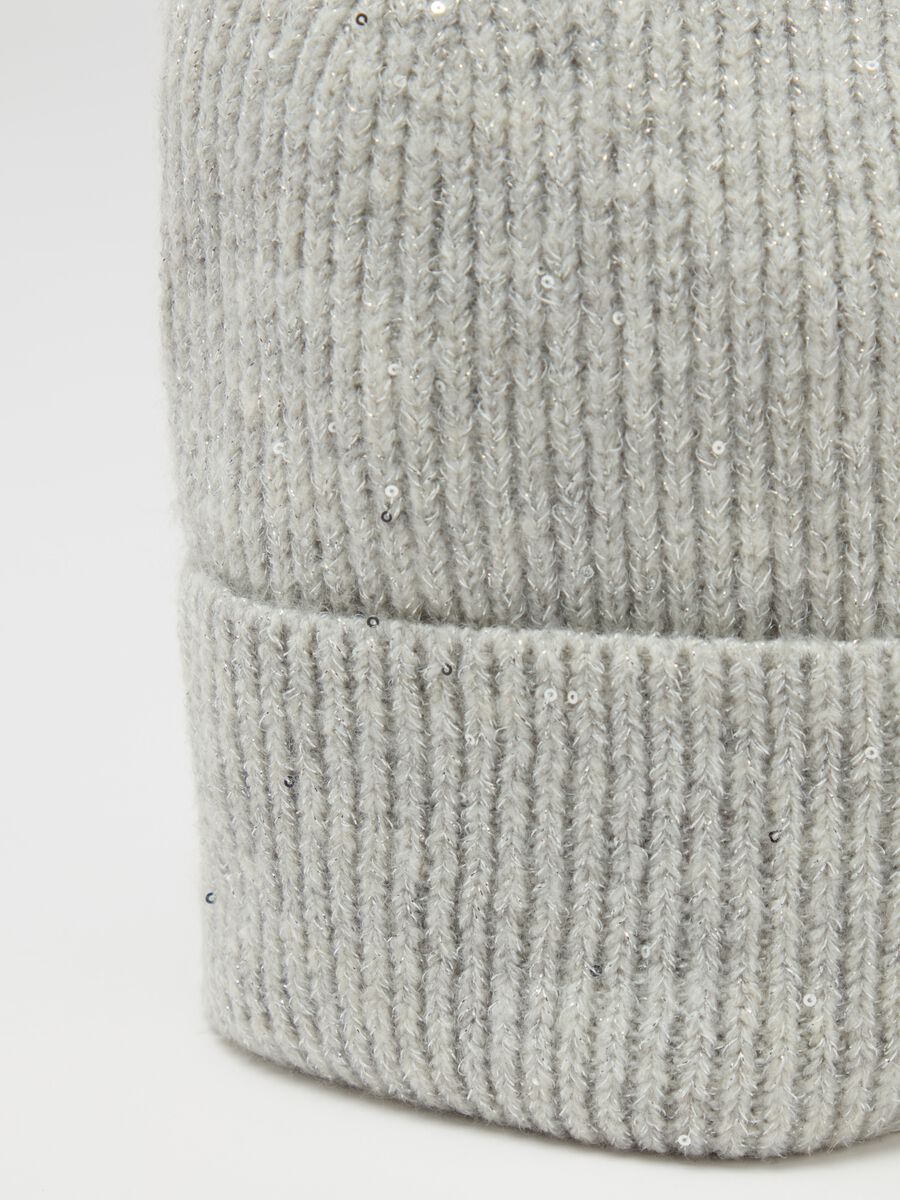 Ribbed hat in lurex_2