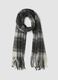 Grey checked scarf with fringes_0