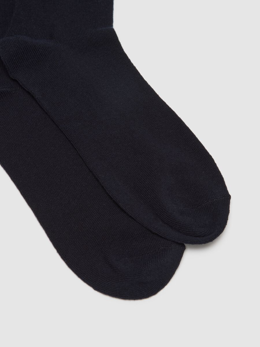 Three-pack elasticated blue cotton socks_1