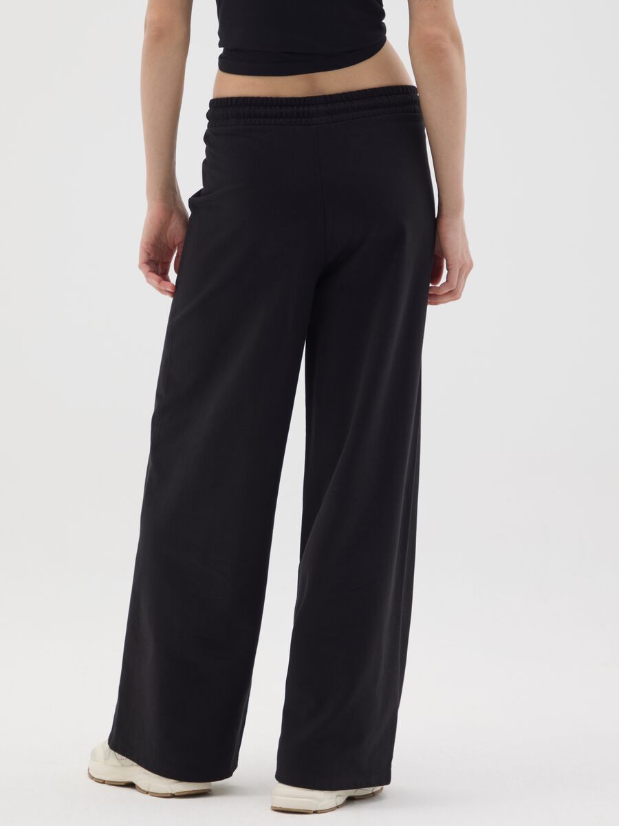 Black pure cotton trousers regular fit_2