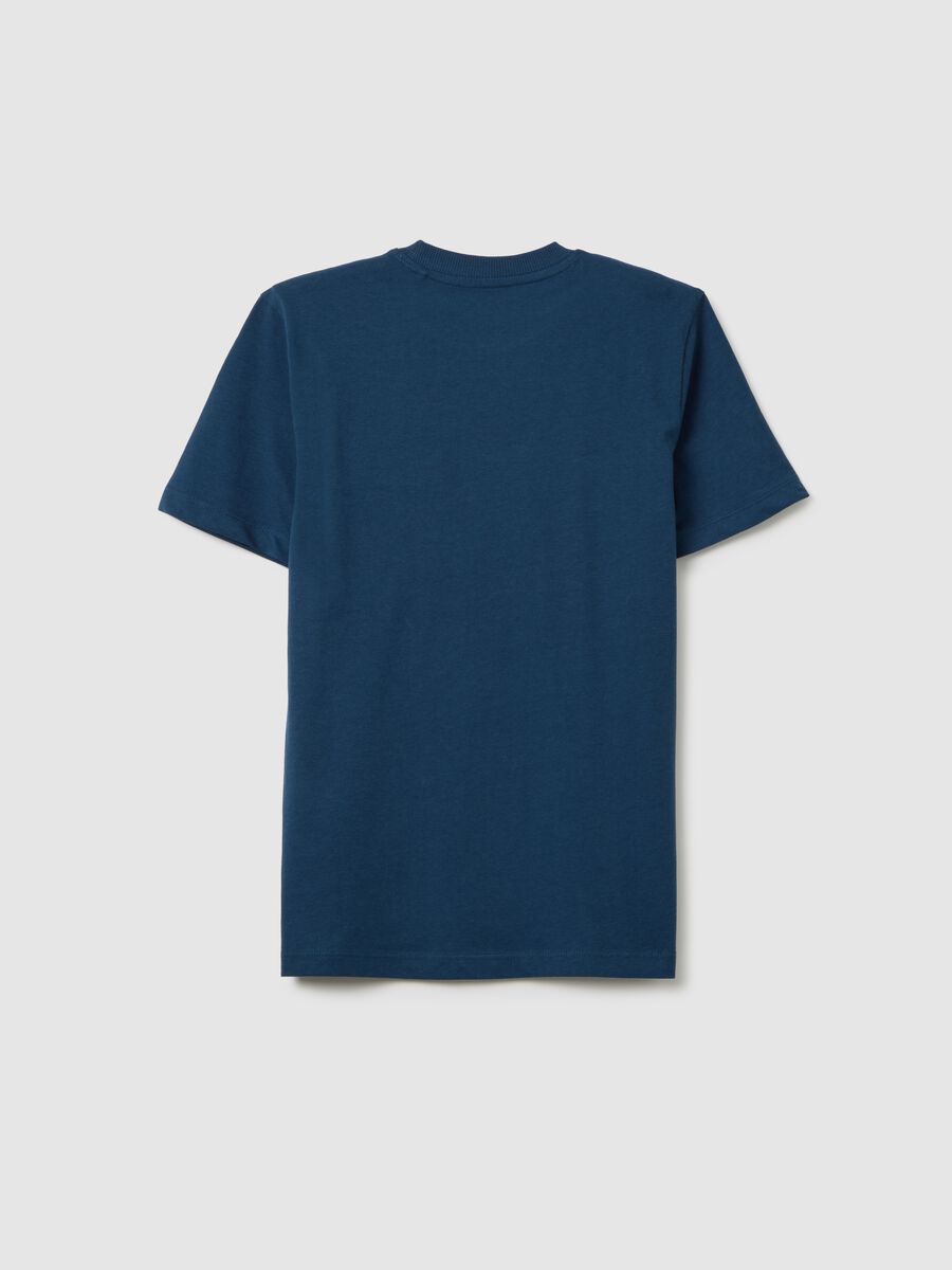 Boys' pure cotton blue regular fit t-shirt_1