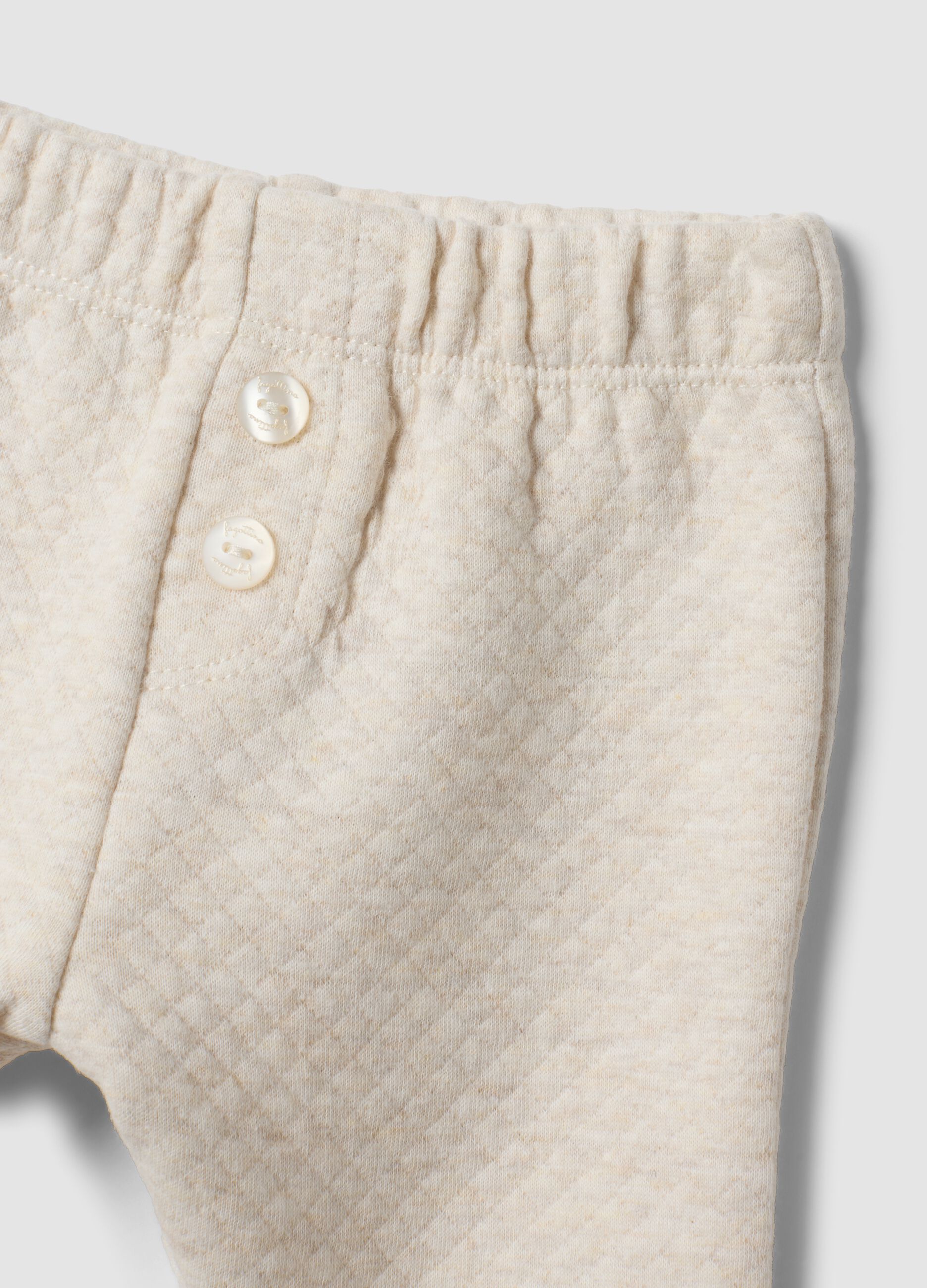 Beige two-piece organic cotton-blend set for baby