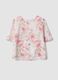 Pink pure cotton top with floral print_0