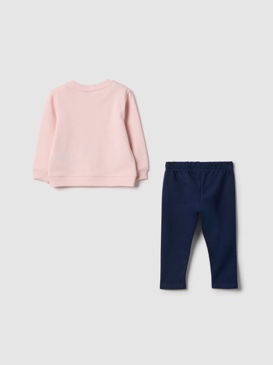 Multicolour pure cotton sweatshirt and trousers set for girls regular fit_1