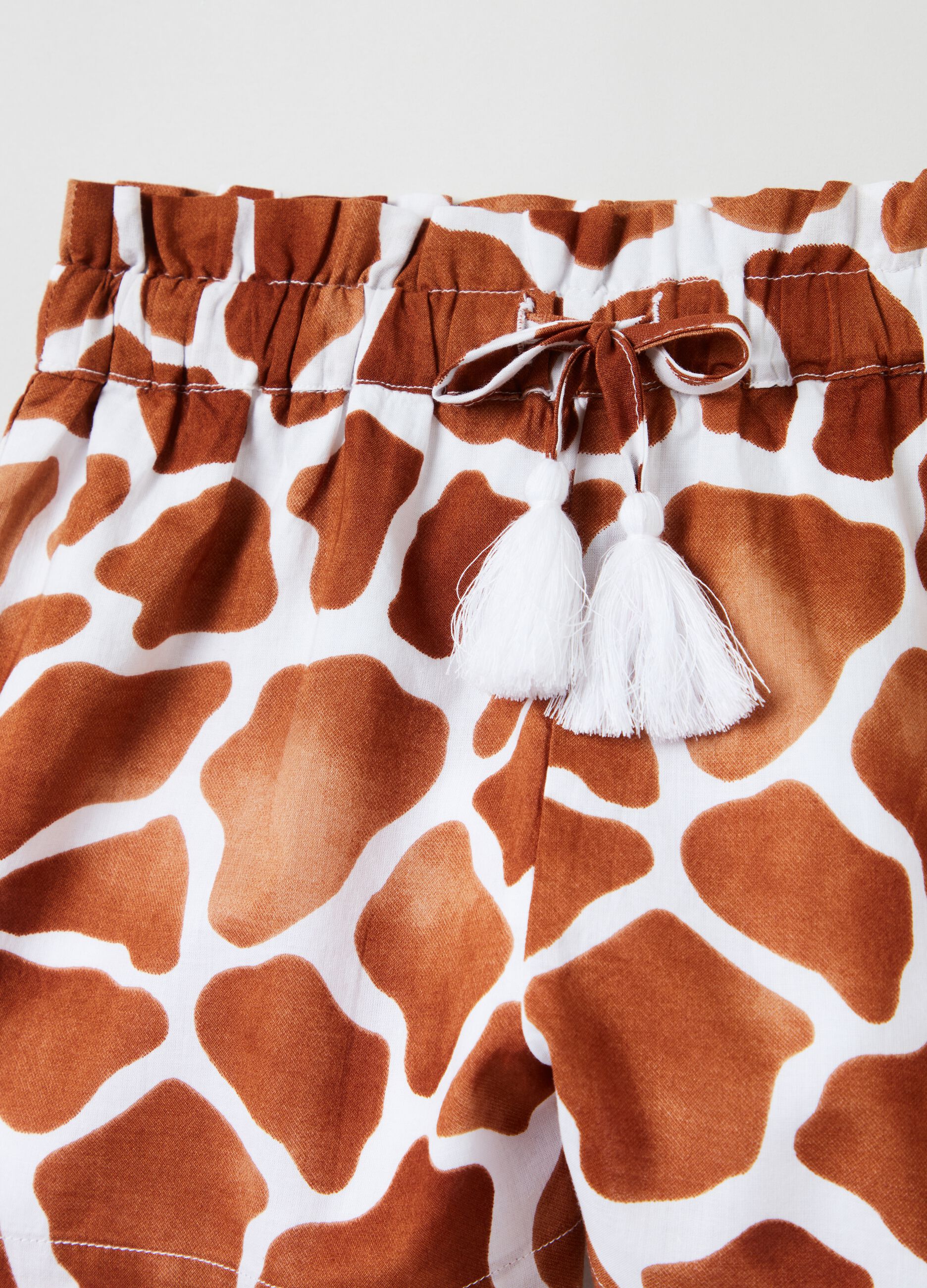 Shorts con coulisse stampa giraffa_2