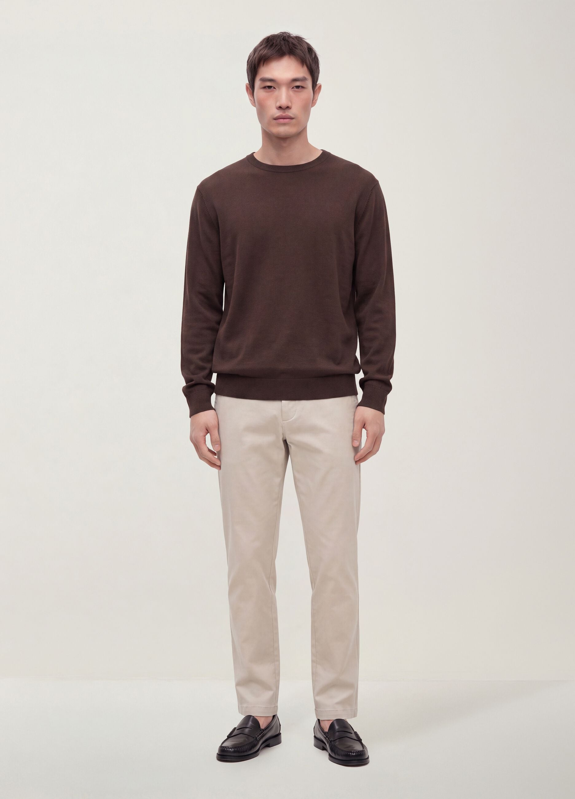 Grey slim-fit chino trousers in lyocell and stretch cotton