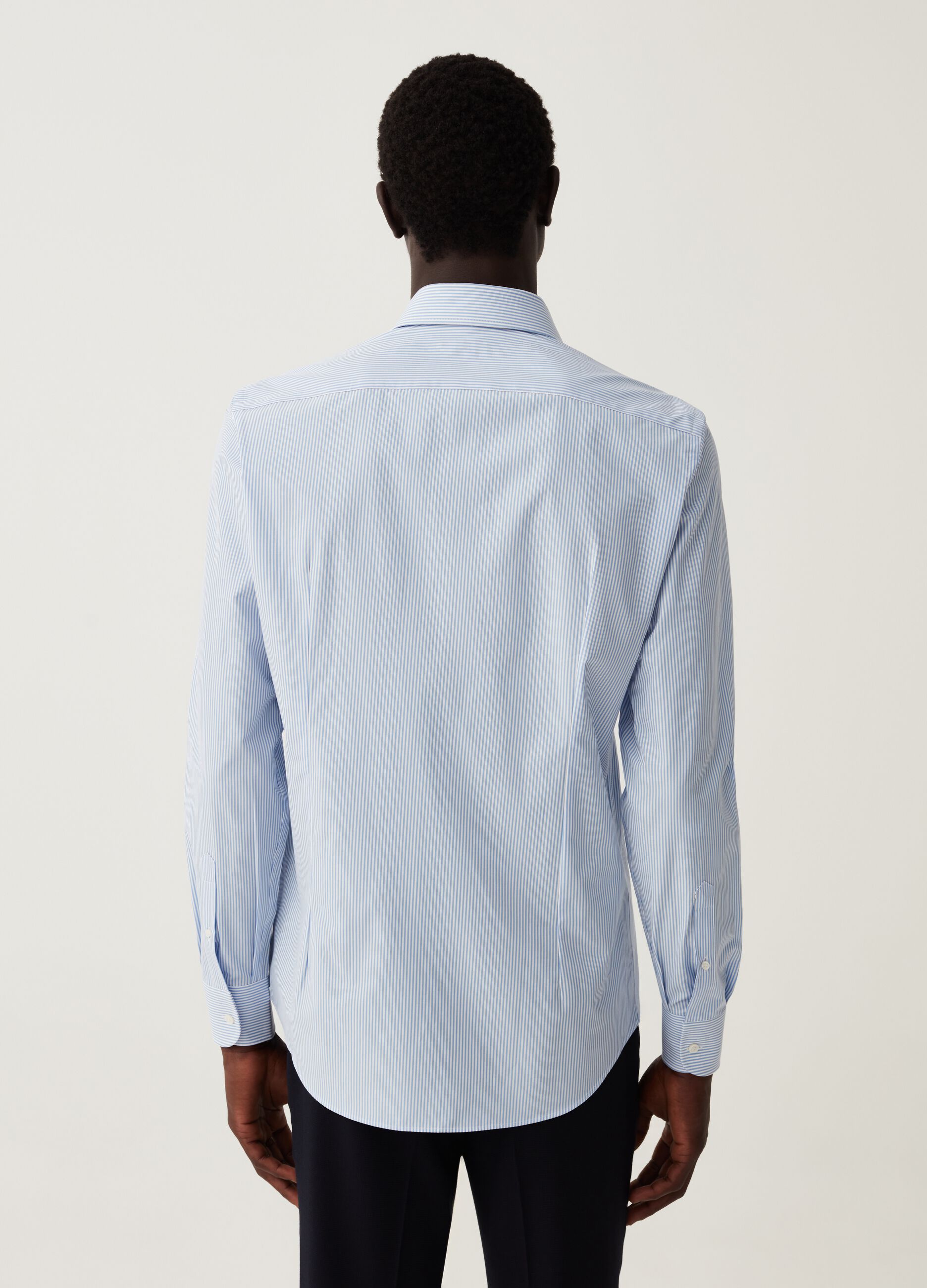 Camicia slim fit in cotone a righe_2