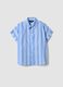 Camicia azzurra a righe in puro cotone_4